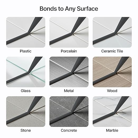 Anthracite Grey Kitchen Bathroom Hybrid Polymer Sealant Adhesive 13.1oz All in One Waterproof Weatherproof Joint Paintable Indoor Outdoor Bath Shower Sink Window Board Door RV Roof Wood - 1 Pack