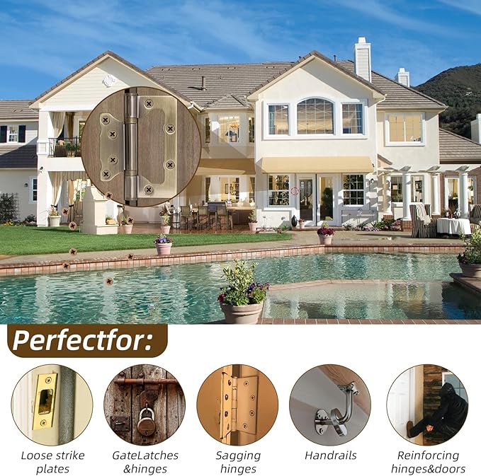 20 Pack Heavy Duty Hollow Wall Anchors with Screws, Metal Expansion Anchors for Drywall Loose Hinge Hole Repair Kit for Concrete and Plaster Wooden Wall (6x32mm)