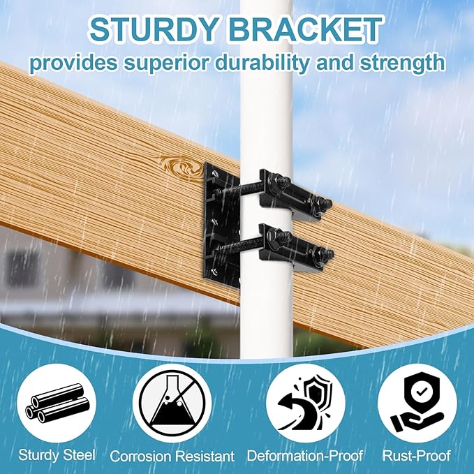 Post Tubes Mounting Bracket, 1-Pack Adjustable Solar Mounting Bracket Fence Hook Compatible with Round, Square, T-Posts, Irregularly Shaped Pipes (Max. 1-3/4" Width)