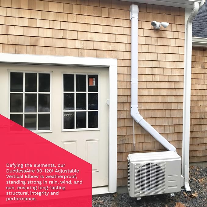 DuctlessAire Mini Split Line Set Cover - Lineset Covers for Mini Split Condenser, Central Air Systems, HVAC, Heat Pumps and More (Corner Caps, 3 inches)
