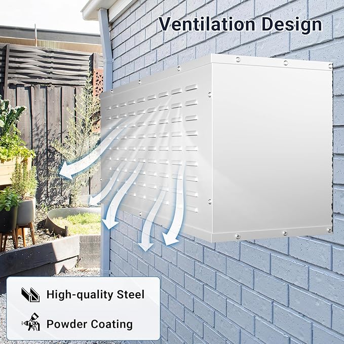 PTAC Wall Sleeve, 42.5”L x 16.6”W x 15" H Wall Sleeve with Exterior Ventilation Grille & Weatherproof Drain Hole, Durable Metal Sleeve for Most Packaged Terminal Air Conditioners and PTHP, White