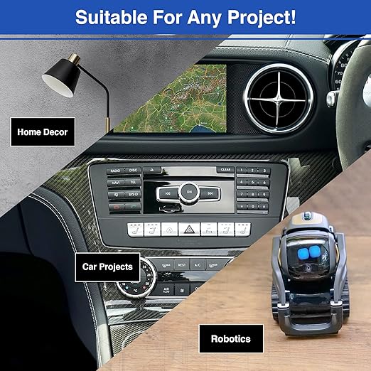 Duco USA-Made ABS Plastic Sheet 1/4 Inch Thick 24" x 24" - 8 Pack of Black Thermoplastic Panels - Textured, Heat Moldable ABS Board for DIY, Car Interiors, Crafts, and More