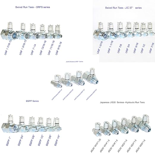XZT 70DC Hydraulic Pressure Test Coupling Kit,Pressure gauges Set,Test Hose,BSPP ORFS JIC Hydraulic Swivel Run tees Set Repair Tools for Most Excavator Construction Machinery