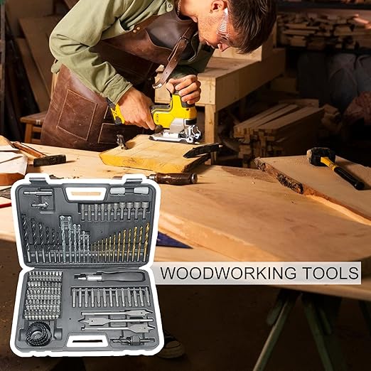 Metal Drill Bit Set for Steel,Tool Kit with Carry Case - Drilling Twist Drill Bits for Ceramic,for Repair Woodworking Metalworking Masonry Carpentry Home Improvement Construction Assembly