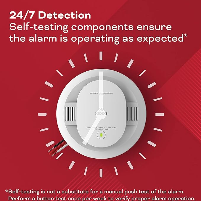 Kidde Hardwired Smoke & Carbon Monoxide Detector, AA Battery Backup, Voice Alerts, Interconnectable, LED Warning Light Indicators, 2 Pack