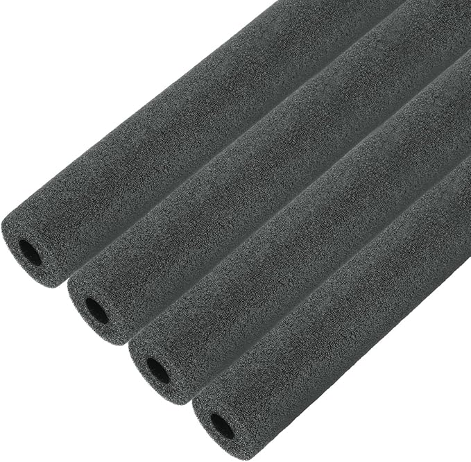 MECCANIXITY 4pcs Pipe Insulation Foam Tube Pipe Lagging 13mm(1/2 Inch) ID 37mm OD 2ft Freeze Protection for Copper Pipe, Black
