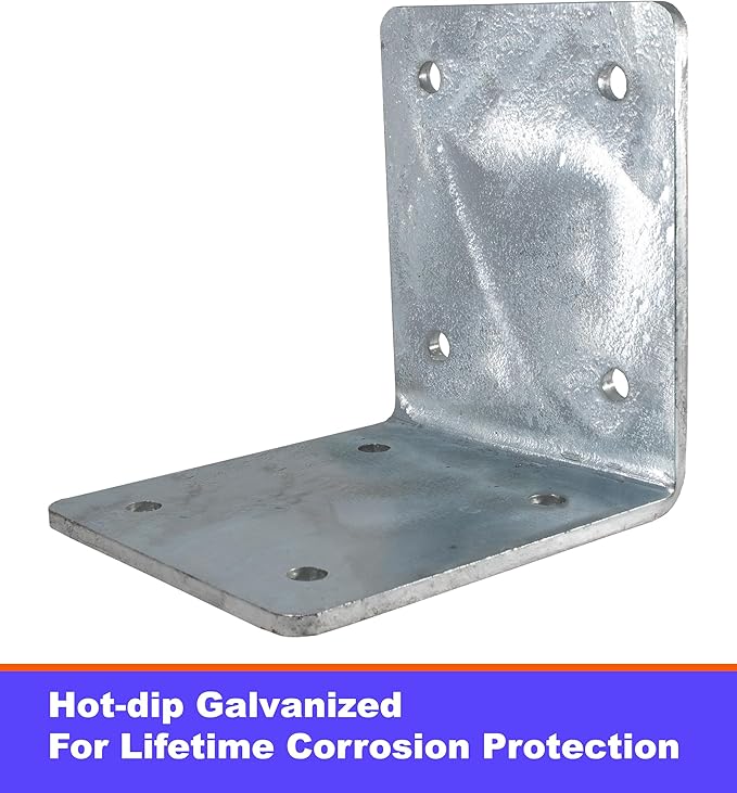 Beam Bracket, 2 PCS 6" X 6" X 5" Heavy Duty Corner Bracket. Fireplace Mantel Brackets Made of Premium Heavy Duty Alloy Steel. Hot-dip Galvanized Coating Protective Layer