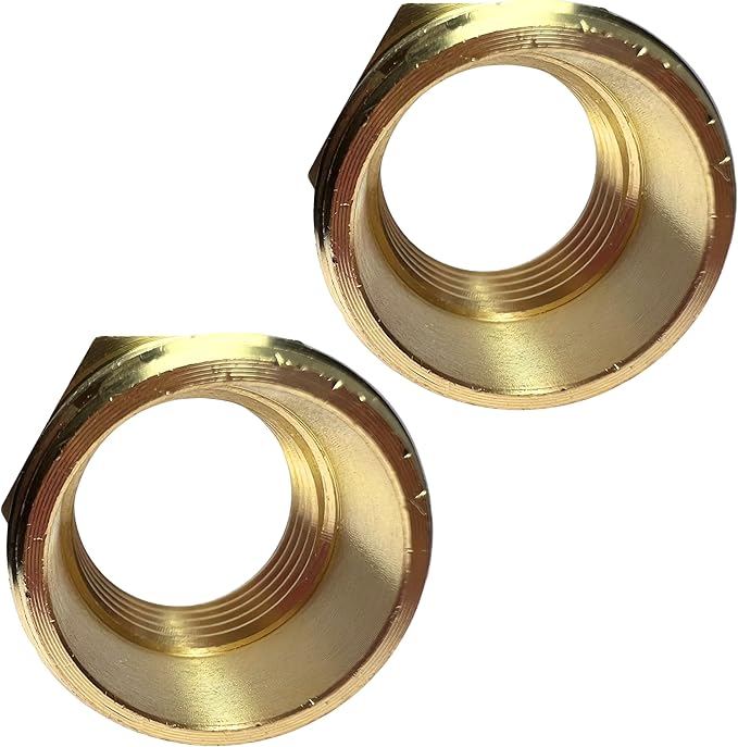 2pcs 3/4" NPT Male x 1/2" NPT Female Brass Reducer Hex Bushing Threaded Fitting Adapter by CX WONDERLAND