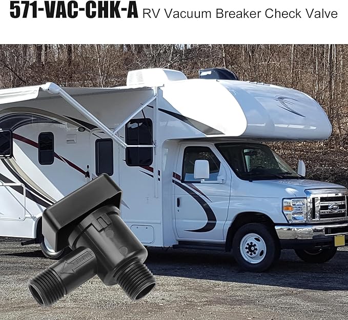 RV Vacuum Breaker Check Valve Fit for b&b Model 571 Check Valve, 571-VAC-CHK-A Camper Trailer Flusher Check Valve Replace Backflow Preventer on Black Tank System Prevent Leaking Improve Freshwater