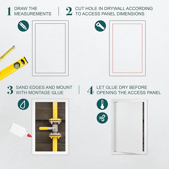 10 x 16 White Plastic Access Panel. Service Shaft Door Panel. Plumbing, Electricity, Heating, Alarm Wall Access