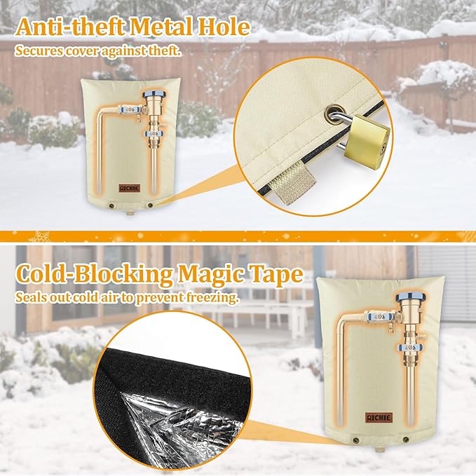 Backflow Preventer Cover (5°F) Heavy-Duty 5-Layer Insulated Enclosure, Freeze & All-Weather Protection for Outdoor Pipe, Irrigation Sprinkler Valve, Well Water Pump & PVB, 16" Wx20 H Beige