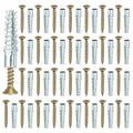 PATIKIL 30 Pcs Drywall Hollow Wall Anchors with Screws 0.2 x 1.57, Steel Dry Wall Anchors Kit for Wooden Concrete Plaster Hinge Hole Repair, Silver (6 x 32mm)