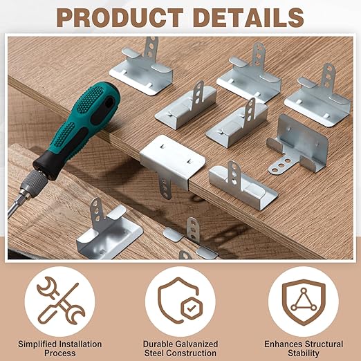 Shimeyao 50 Pack Drywall Repair Clips 1/2 Inch Corner-Back Drywall Back-up Clips Fastener Stud Saver