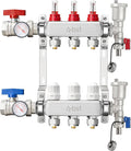 ABST PEX Manifold,3 Loop Stainless Steel Floor Radiant Heat Manifold Kit with 1/2" Adapters Included for Hydronic Radiant Floor Heating