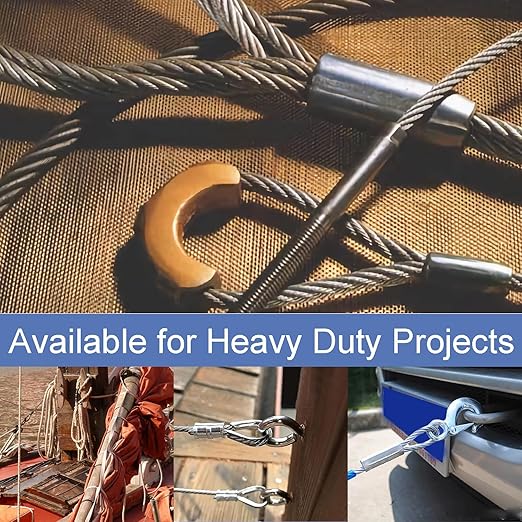 20Pcs 1/4"Cable Crimp Sleeves, Aluminum Wire Rope Crimping Loop Sleeve. Cable Ferrules for Cable and Wire Rope Crimp Double Barrel Crimp Sleeves (M6-1/4")