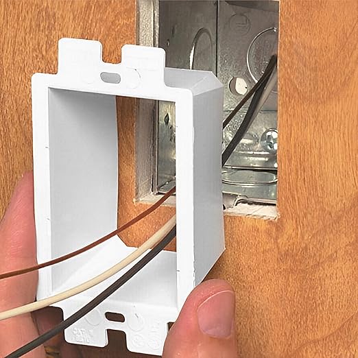 Select 20 Pack Electrical Outlet Box Extender with Included Screws, Plastic Electrical Outlet Extender, Heavy Duty Receptacle Extender, 1-Gang