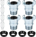 Therwen 4 Sets 1 inch Chicago Air Fittings NPT Iron Air Hose Fitting 2 Lug Universal Coupling for Female and Male End(Male End)