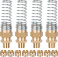 4Pcs Brass 1/2” Air Hose Fittings DOT Air Fittings with Spring Guards, 1/2” Male Connector for Rubber Tube, Air Brake Hose End Fittings, with 8 Fitting Sleeve Tubes