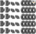 1/2" Floor Flange/Elbow/Tee Combo, 40 Pack Pipe Fitting for Industrial vintage style, DIY Project/Furniture/Shelving Decoration (40, 1/2 Inch)