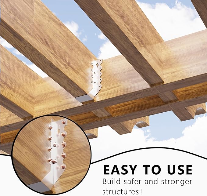 25pcs 2x8 Joist Hangers with Screws, 20-Gauge Galvanizing Face Mount Joist Hanger for Wood Posts, Hurricane Rafter Ties Clips, 2x8 Brackets for Floor Deck and Ceiling Trusses, Lumber Beam Connectors