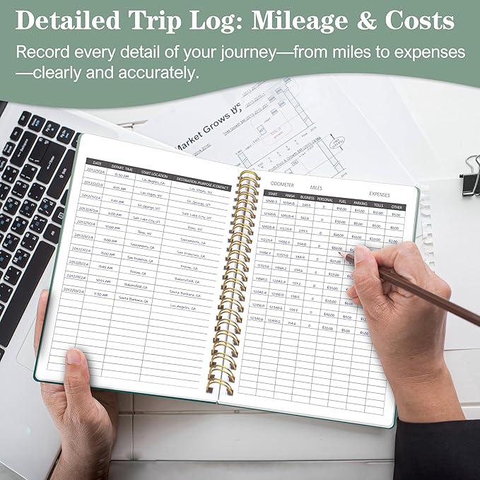 Auto Maintenance and Vehicle Maintenance Log Book, Car Maintenance & Expense Tracker Record Book Logbook, 5.9"x 8.6" - Green