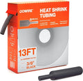 Heat Shrink Tubing 3/8" - Adhesive Lined - 3:1 Ratio - Waterproof Marine Grade Shrink Tube - Wire Shrink Wrap Tubing - Black - 13 Feet
