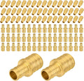 100-Pack PEX Fittings Niikappu 3/8"x1/2" Pex Straight Coupling, Brass Crimp Pipe Fittings for PEX Pipes, ASTM F1807