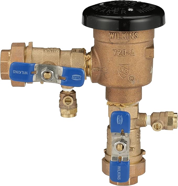 Zurn Wilkins 1-720AU 1" 720A Pressure Vacuum Breaker Assembly with union ball valves