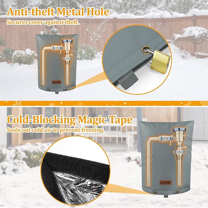 Backflow Preventer Cover (5°F) Heavy-Duty 5-Layer Insulated Enclosure, Freeze & All-Weather Protection for Outdoor Pipe, Irrigation Sprinkler Valve, Well Water Pump & PVB, 24" Wx30 H Grey