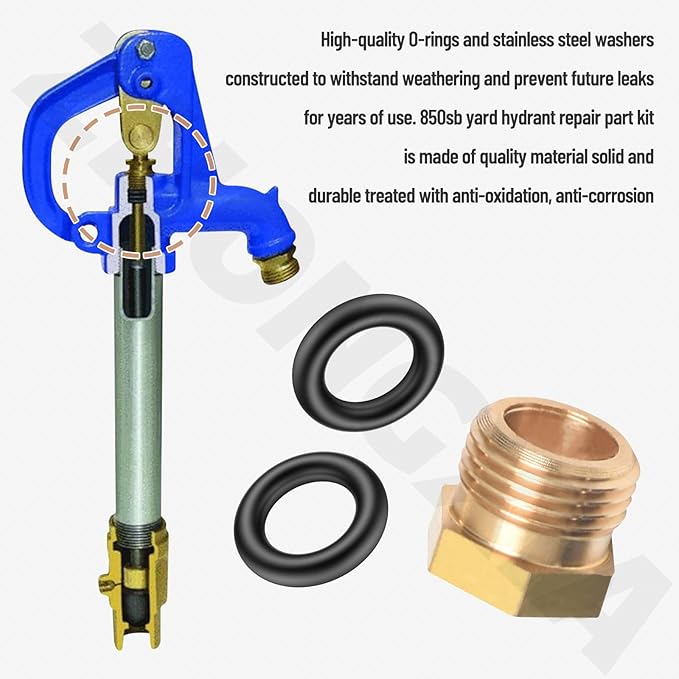 850 Sb Parts Kit Yard Water Hydrant Repair Kits & 8842 Plunger Fit for Simmons 800LF 800SB 4800LF 5800LF 6800LF Series Frost Proof Landscape Outdoor Yard Hydrant, Replace - 9401324