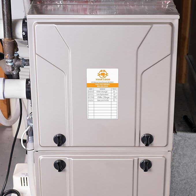 Custom Maintenance Stickers with Your Logo - Personalized HVAC Stickers, Maintenance Log Stickers, Service Stickers, Inspection Stickers (3-1000 Stickers)