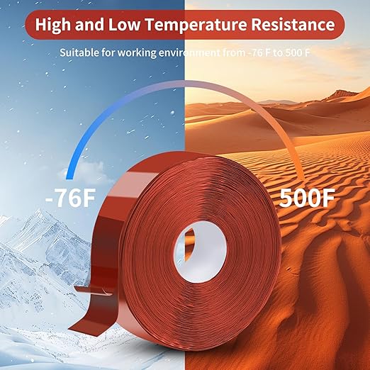 Self Fusing Silicone Tape Waterproof, Rescue Tape, 1" x 36 Feet Red, Self Amalgamating Tape, Silicone Rubber for Sealing Pipes, Hose Repair, Outdoor Coax and Electrical Cables