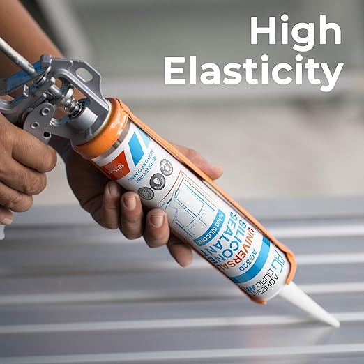 Adhesive Guru Clear Silicone Sealant Waterproof (24 x 10.15 fl.oz.), All Purpose 100% Silicone Caulk, Weatherproof & Flexible Adhesive Sealant for Indoor and Outdoor Use, Transparent - 24 Pack