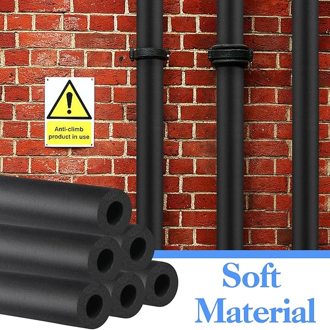 6 Pcs Pipe Insulation Foam Tube Black Pipe Wrap Freeze Protection Heat Preservation Pipe Covers for Tubing Outdoor Water Pipe Freeze Protection (1.3FTx1.06in)