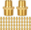 50-PCs HeSun Brass Hex Nipple Pipe Fitting, 3/4" NPT Male x 1/2" NPT Male Hex Pipe Adapter