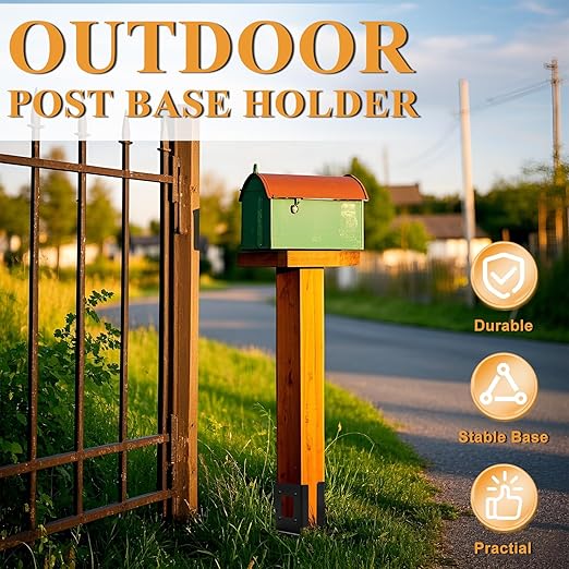 2Pcs Adjustable 4x4 Pergola Post Base for Wood Fence, 4x6 Post Anchor Base Brackets for Deck Railing Mailbox