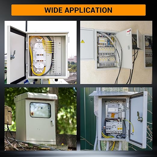 Outdoor Electrical Box, 24"x16"x10" NEMA 4X Steel Enclosure, IP67 Waterproof & Dustproof, Lockable Electrical Junction Box with Mounting Plate and 2 Keys, Indoor and Outdoor Use