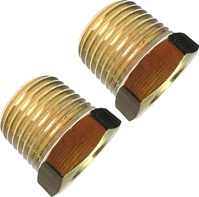 2pcs 3/8" NPT Male x 1/8" NPT Female Brass Reducer Hex Bushing Threaded Fitting Adapter by CX WONDERLAND
