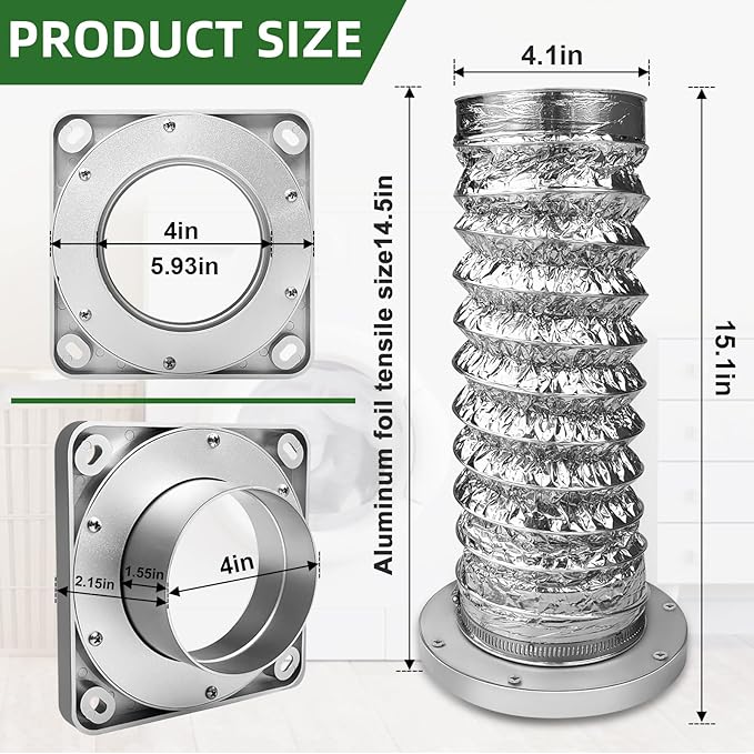 Magnetic Dryer Vent Coupling-Quick Connection and Disconnection Strong Magnet Self-Alignment Design Quick-Installation Dryer Magnetic Vent Connector Dryer Vent Connector Kit (Natural Titanium)