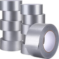 10 Pack Duct Tape Bulk, 9 Mil Thickness 1.88" x 30 Yards Duct Tape Heavy Duty, Strong Adhesive Silver Waterproof Tape for Indoor Outdoor Repairs Tear by Hand
