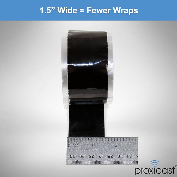 Proxicast Pro-Grade Extra Strong 30mil Weatherproof Self-Fusing Silicone Rubber Sealing Tape for Outdoor Antenna Coax & Electrical Cables, Hose/Pipe Leaks & Emergency Repairs (1.5" x 15' roll) - Grey