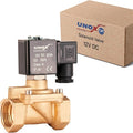 UNOX 3/4" NPT Solenoid Valve 12V DC, Brass Control Valve Normally Closed - 7-232 PSI Multi-Purpose Reliable Control Valve for Water, Air, and Gas - Solenoid Valves
