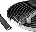 2Pcs×26 Ft V-Shape Weather Stripping Door Seal Strip,Self Adhesive Foam Door Insulation Weatherstripping for Doors Frame,Window Insulation for Winter,Door Soundproof Gap Filler Sealing Strip,Black