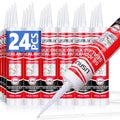 Clear Advanced Silicone Caulk & Sealant, 10Oz Cartridge, 100% Waterproof RTV Silicone Sealant for Kitchen and Bathroom, Shower, Toilet, Sink, Window and Door, Shrink & Crack Proof, 24 Pack