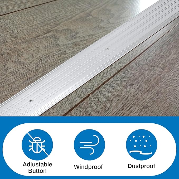 Tandefio 2 Pcs 4" x 1/4" x 36" Aluminum Door Saddle Threshold Commercial Flat-Profile Fluted for Interior Exterior Doorway Seal Strip Accessibility Free Fire Weatherproof (Silver)
