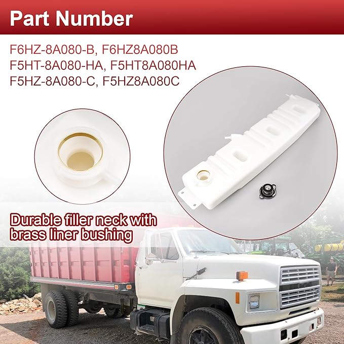 Radiator Overflow Reservoir Bottle Coolant Surge Expansion Tank with Cap for Ford Truck F600 F700 F800 1980-1998 F6HZ-8A080-B F5HT-8A080-HA