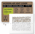 SABA Home Decor White Air Vent Cover - Acrylic Plexiglass 6" x 8" Duct Opening (8" x 10" Overall) Return Grille Decorative Covers for Walls & Ceilings NOT for Floor USE, Waves