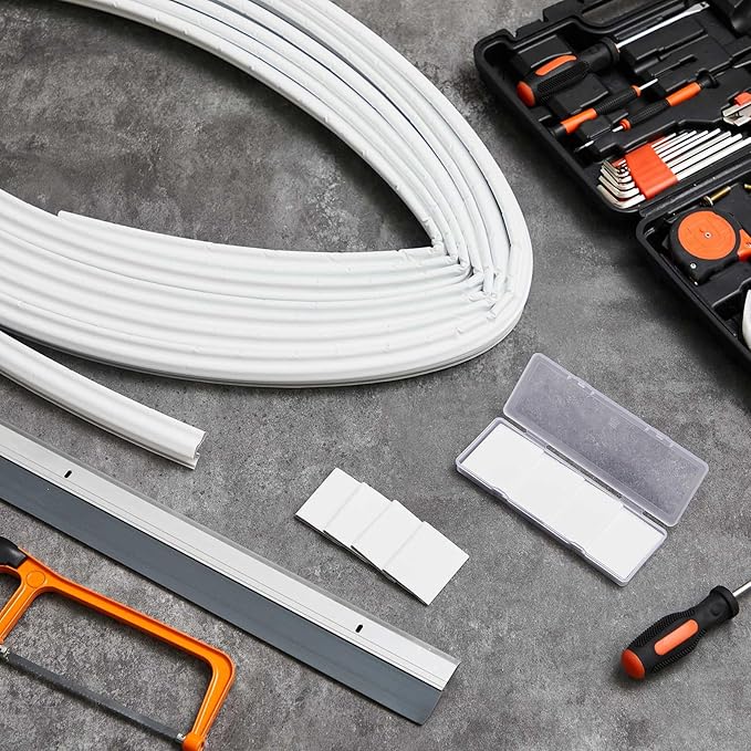 Door Weatherproofing Kit Includes 1 Pcs 36 Inch Double-Layer Metal Door Draft Stopper, 1 Pcs 39 ft Weather Stripping Seal, and 8 Corner Seal