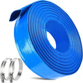 2 IN x 30FT Pool Backwash Hose Heavy Duty Drain Discharge Double PVC Layflat Hose with 2 Clamps, Weatherproof Burst Resistant for Water Transfer, Sump Pump, Pool Filter, Pool Drain (9.2M,Blue)