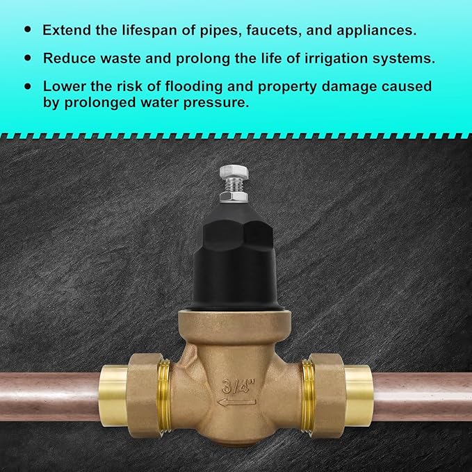 3/4" NR3XL Pressure Reducing Valve With Double Union FNPT Connection,Water Savings And Energy Savings,Primarily Used In Residential Settings And Public Entrances